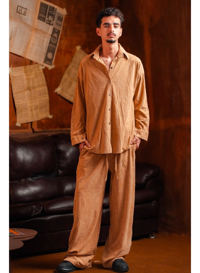 كنزه طقم قطيفة (قميص + بنطلون) - Image 1